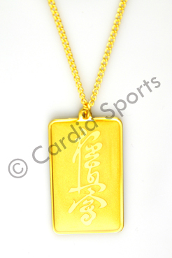 Ketting kyokushin kanji gold look ( model rechthoek )